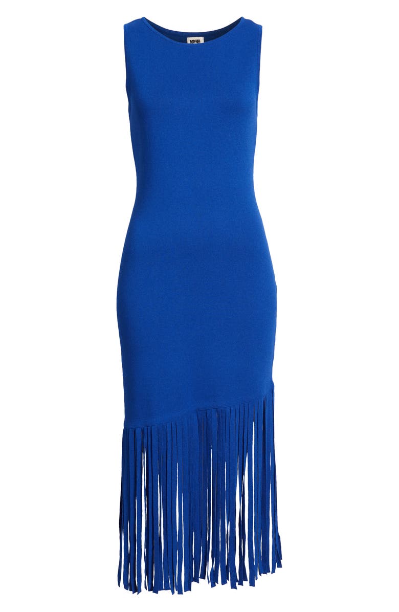 Anne Klein Asymmetric Fringe Hem Knit Dress, Alternate, color, 