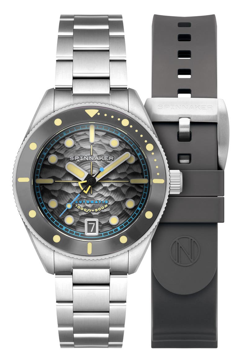 Challenger Automatic Bracelet Watch, 42mm, Main, color, GREY