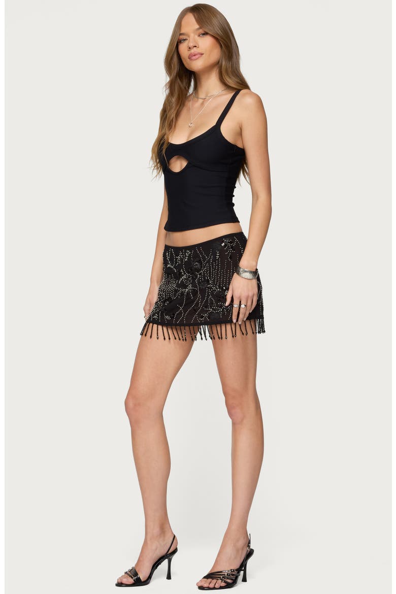 Karin Cutout Crop Tank, Alternate, color, BLACK