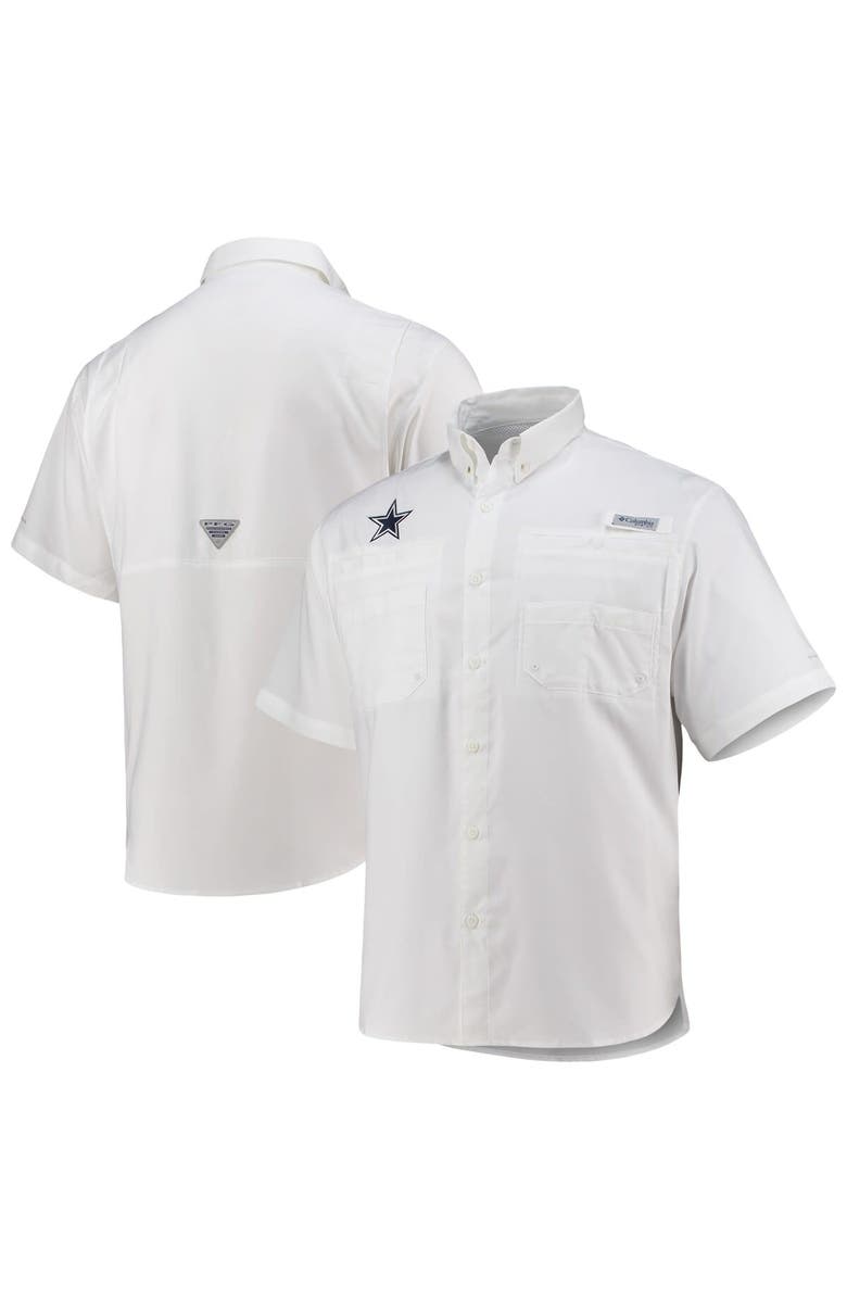 Columbia Men's Columbia White Dallas Cowboys Tamiami Omni-Shade Button-Down Shirt, Main, color, White