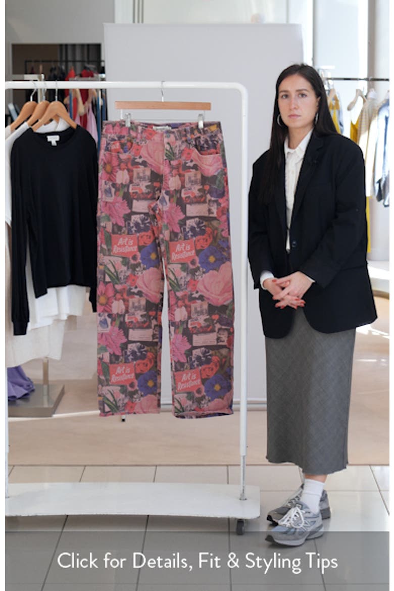 Patchwork Print Straight Leg Jeans video