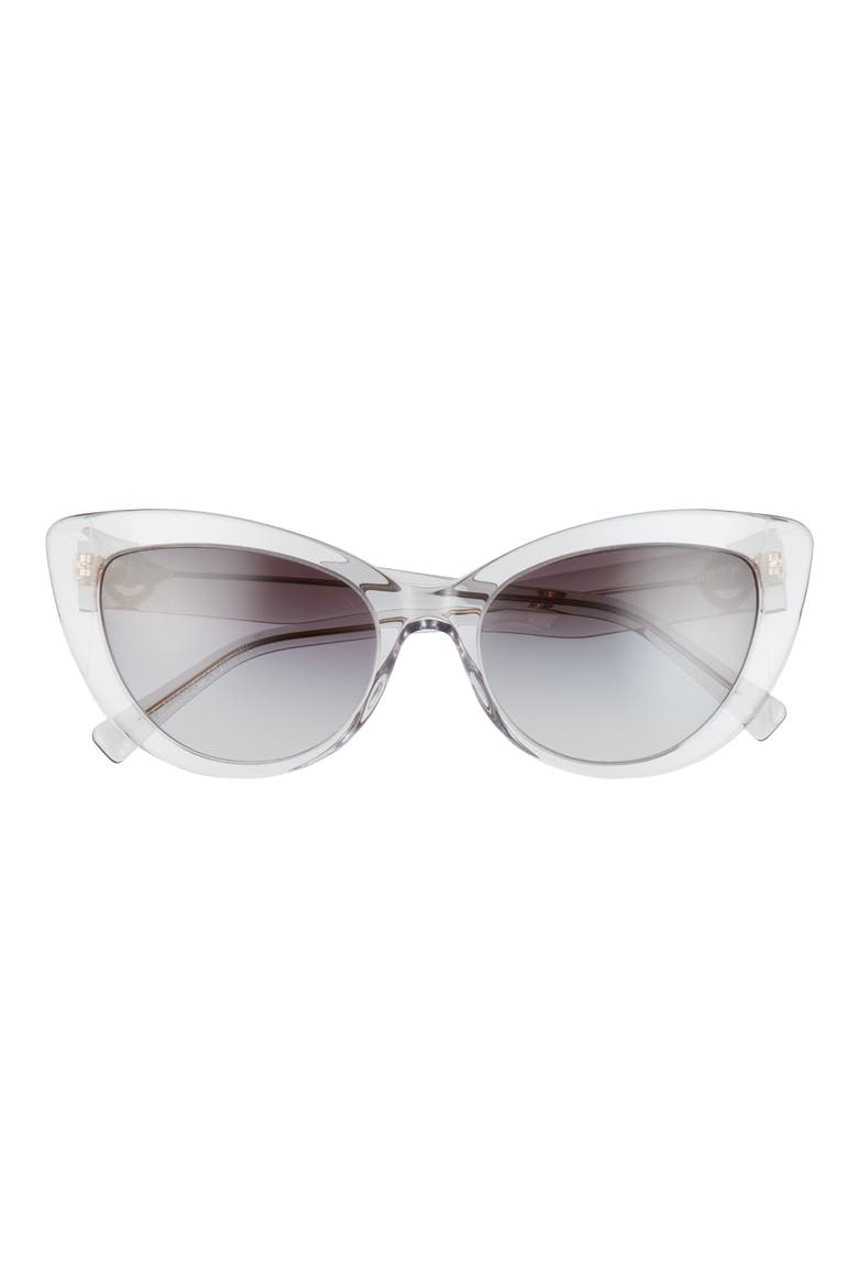 54mm Gradient Cat Eye Sunglasses, Main, color, TRANSPARENT GREY/ GREY