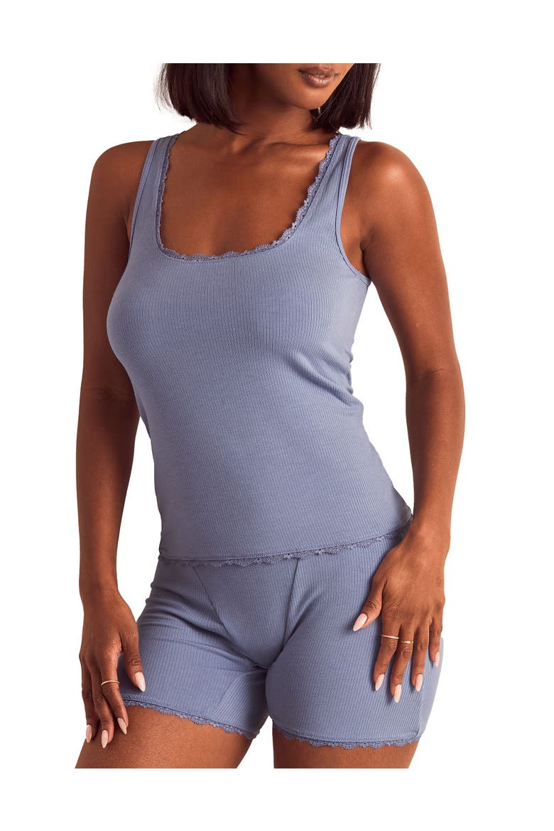 Tayler Pajama Tank & Boxer Shorts Set, Main, color, Medium blue