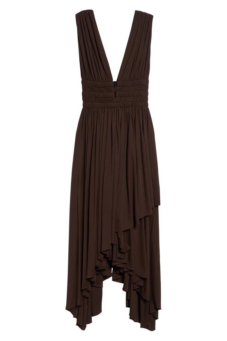 Deesse Shirred Jersey Dress, Main, color, CHOCOLATE