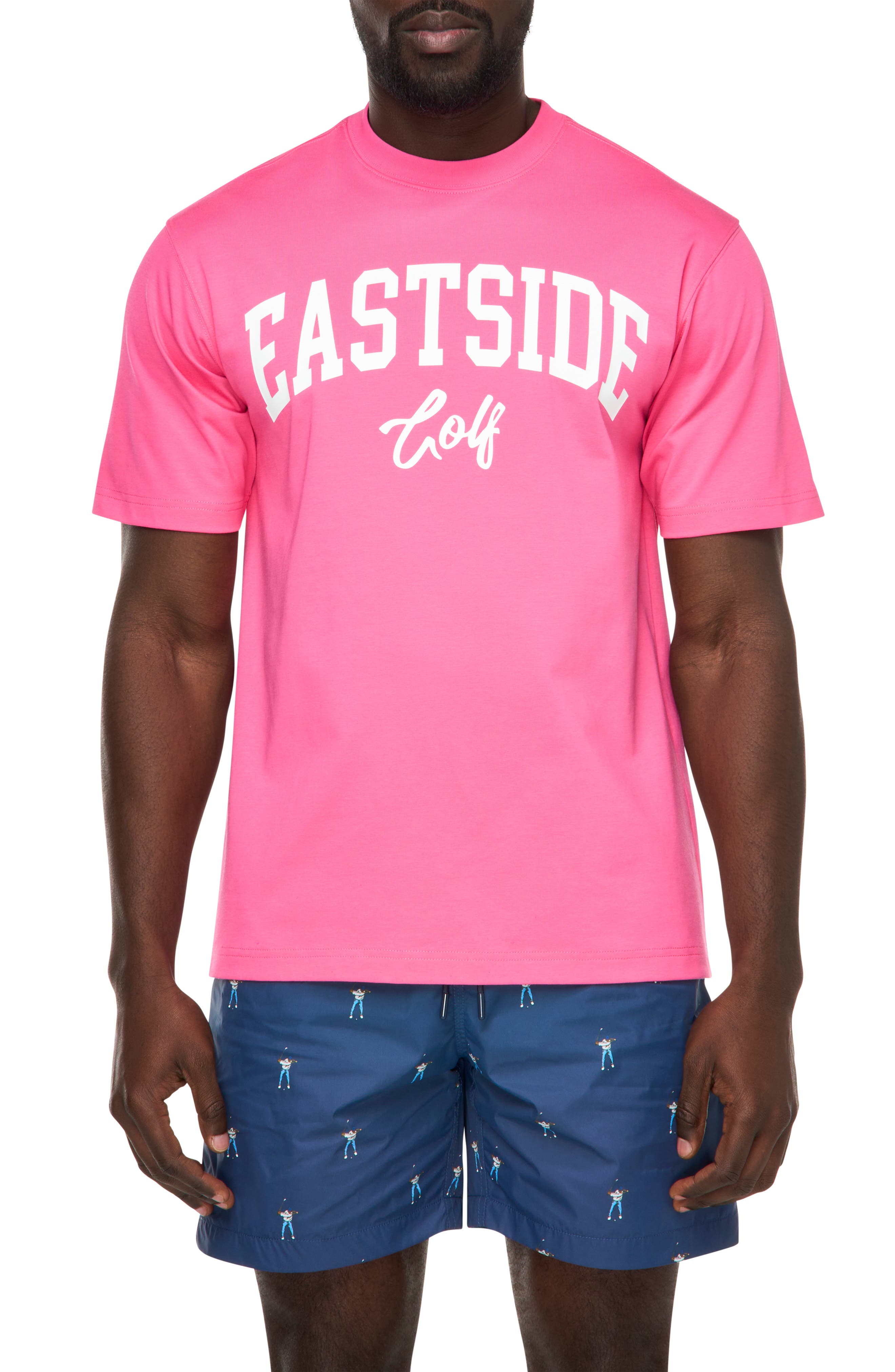 Eastside Golf Circle Graphic T-Shirt in Pink Cosmos 