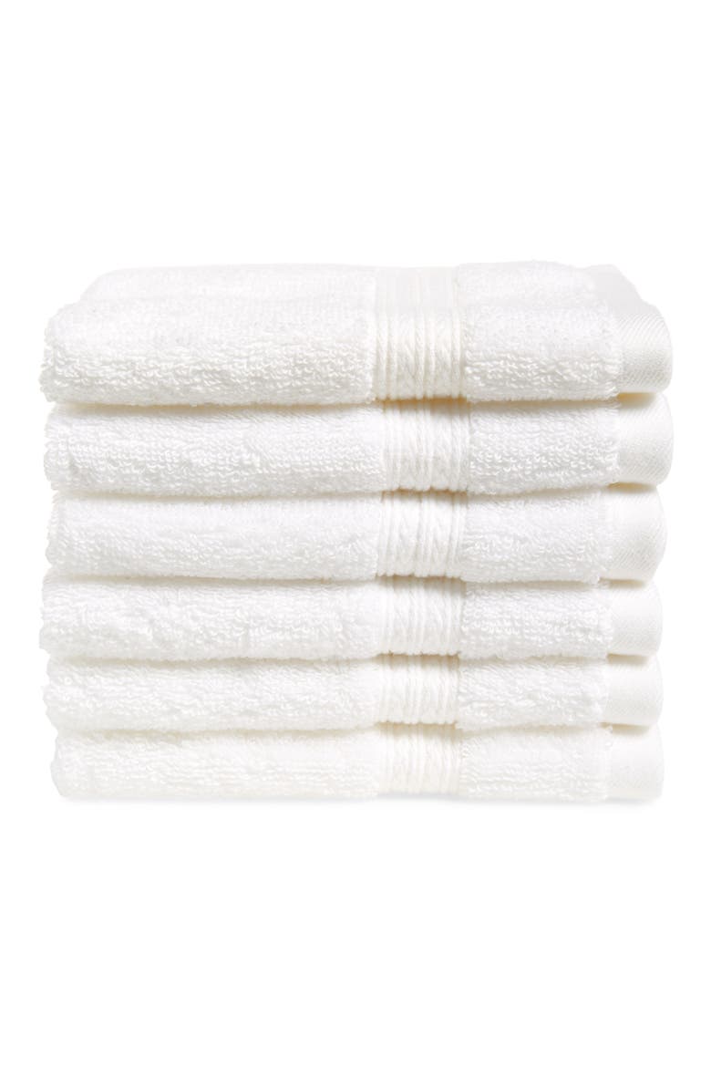 6-Pack Cotton Washcloth Set, Main, color, WHITE