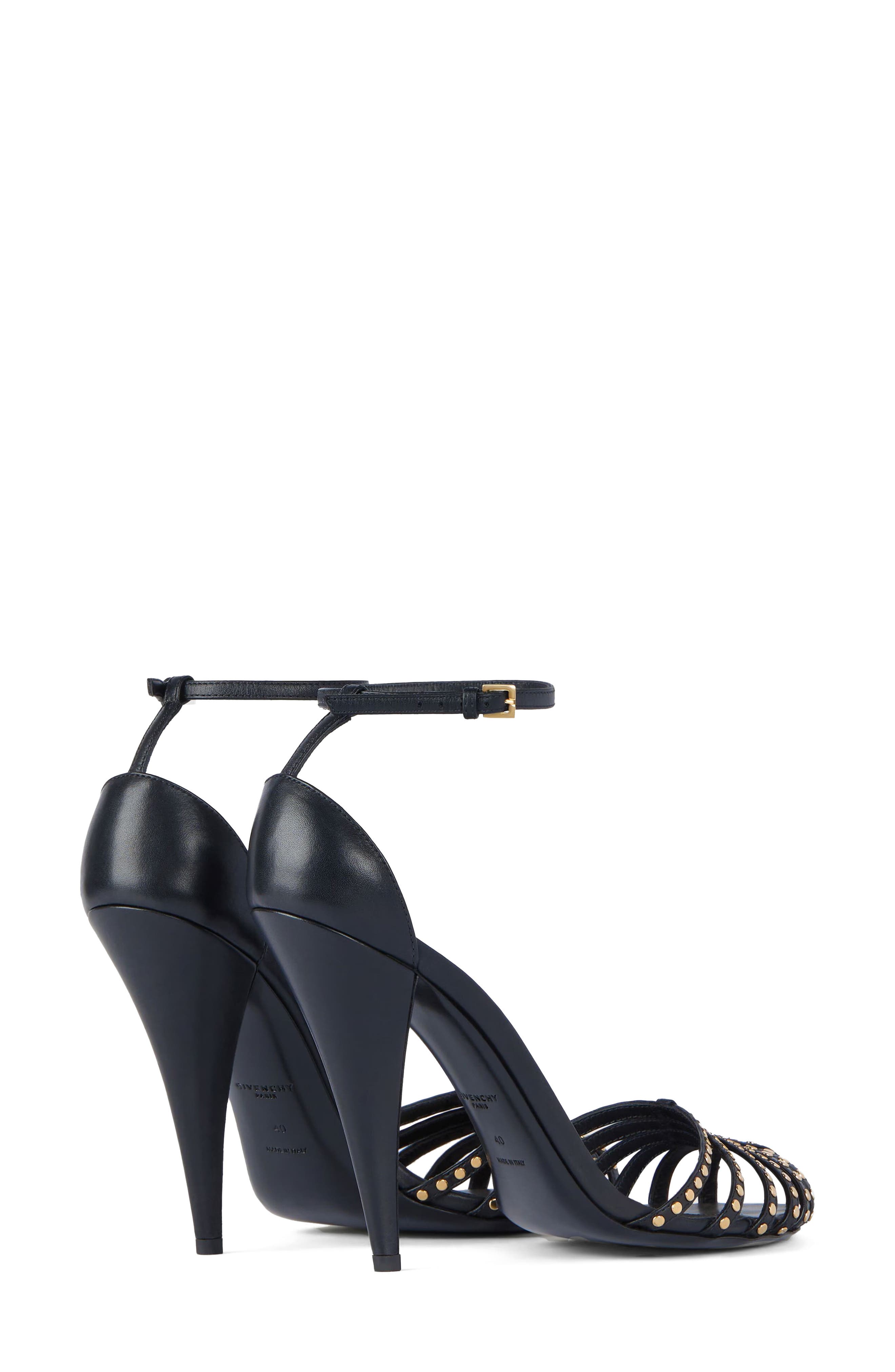 Givenchy Cage Studded Sandal, Alternate, color, Black