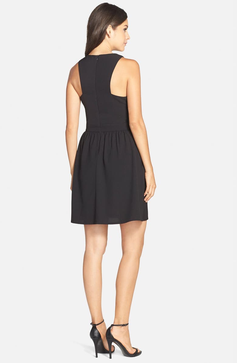 Charles Henry Crepe Fit & Flare Dress, Alternate, color, 