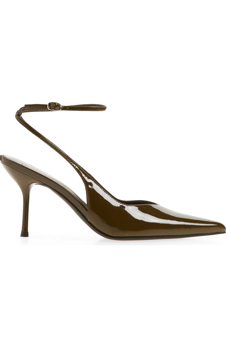 Jeffrey Campbell Executive Ankle Strap Pointed Toe Slingback Pump, Alternate, color, Khaki Patent