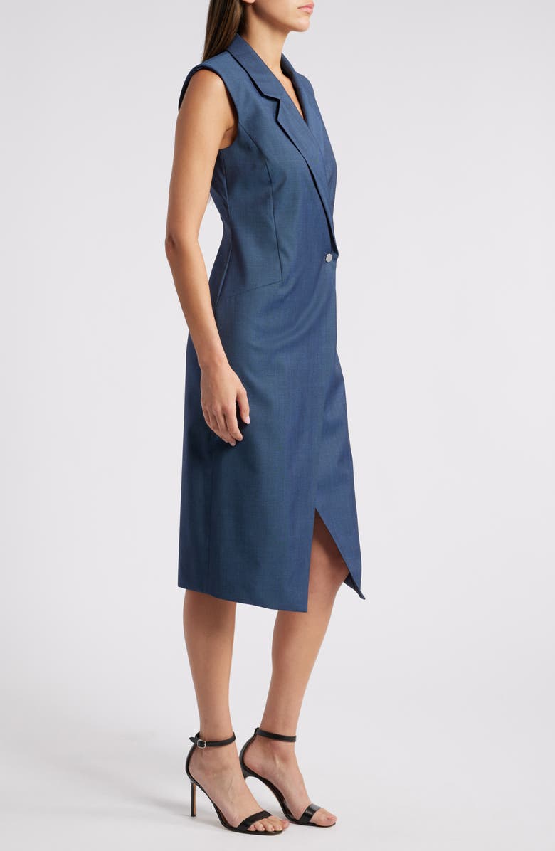 BOSS Delibea Button Front Virgin Wool Dress, Alternate, color,