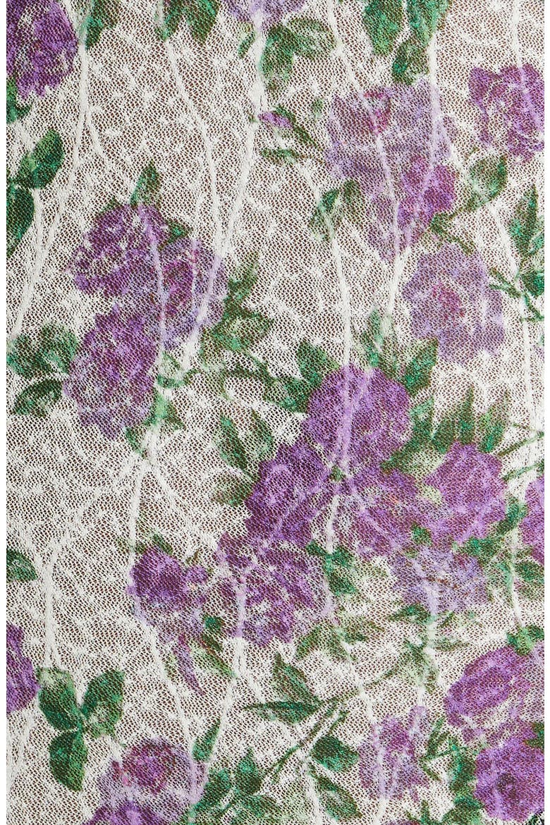 Floral Print Lace Teddy, Alternate, color, LILAC ROSE