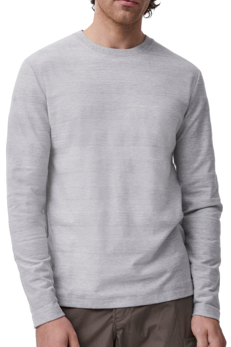 Textured Stripe Long Sleeve T-Shirt, Alternate, color, LIGHT GREY MELANGE