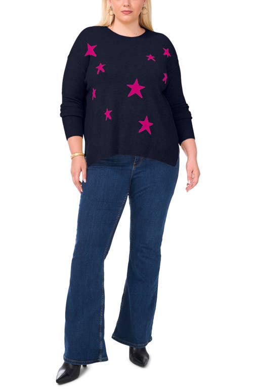 Vince Camuto Star Crewneck Sweater In Multi