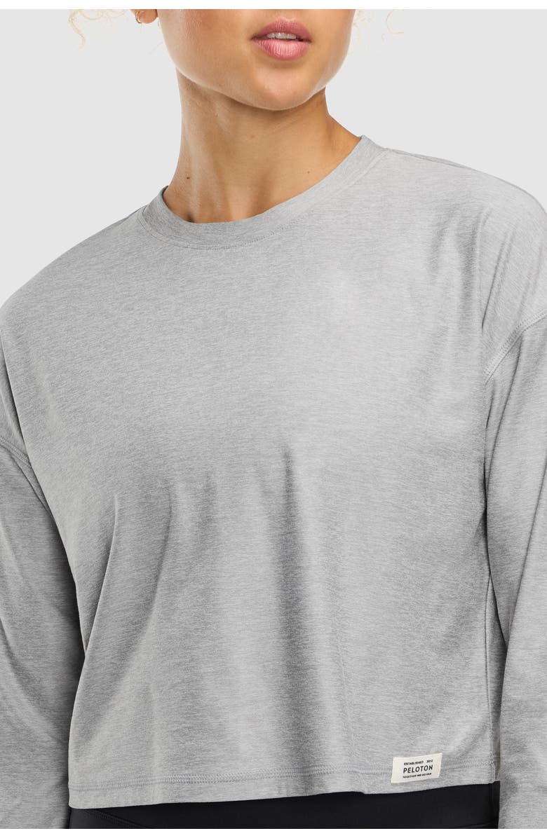 Peloton Dreamblend Crewneck Long Sleeve, Alternate, color, Light Heather Grey