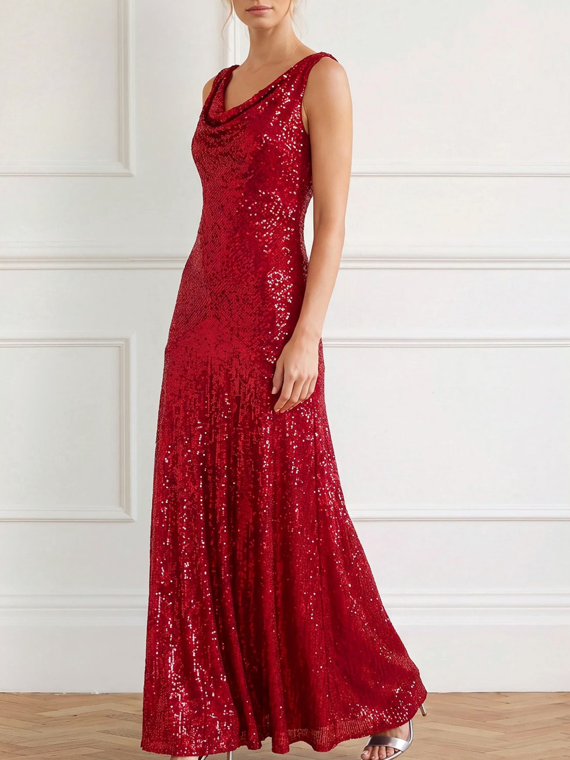 Needle & Thread Evangeline Sequin Cowl Neck Maxi Dress (Women) | Nordstrom