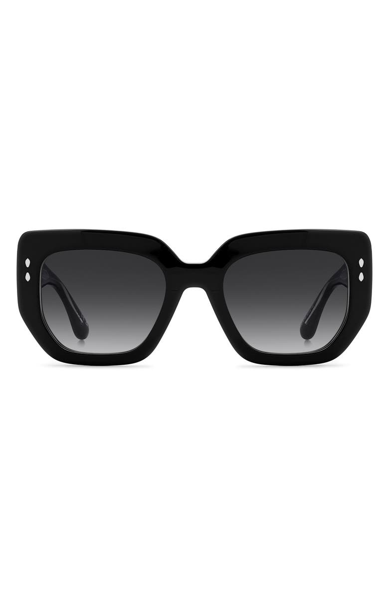 Isabel Marant 53mm Gradient Rectangular Sunglasses, Main, color, Black/ Dark Grey Sf