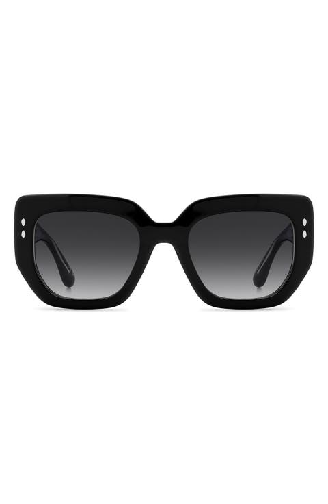53mm Gradient Rectangular Sunglasses