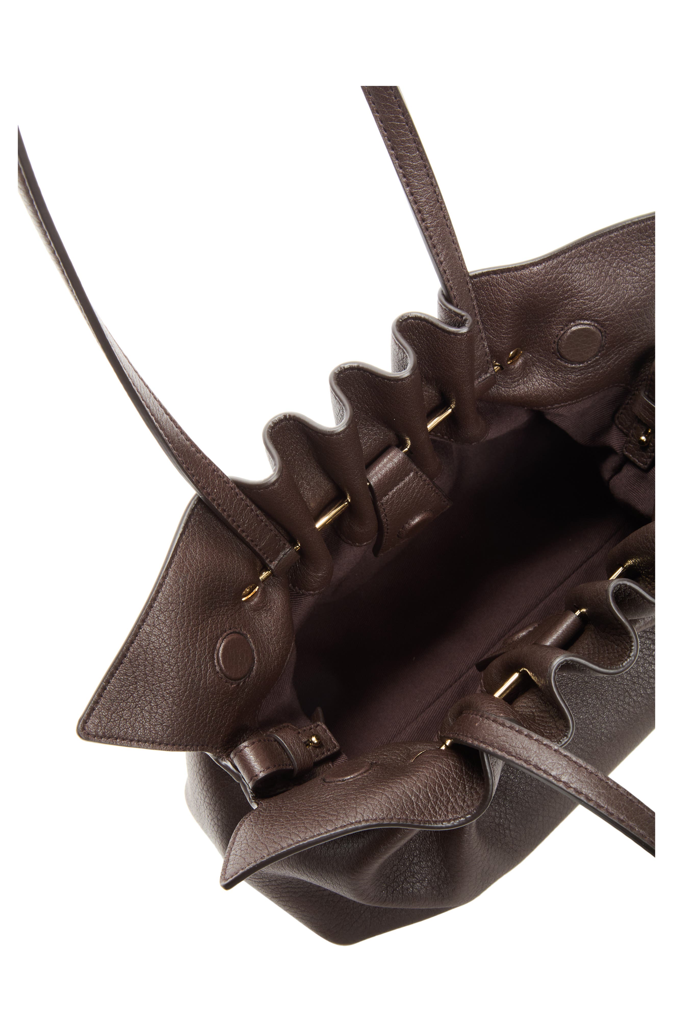 Soft Small Leather Shoulder Bag, Alternate, color, TESTA DI MORO