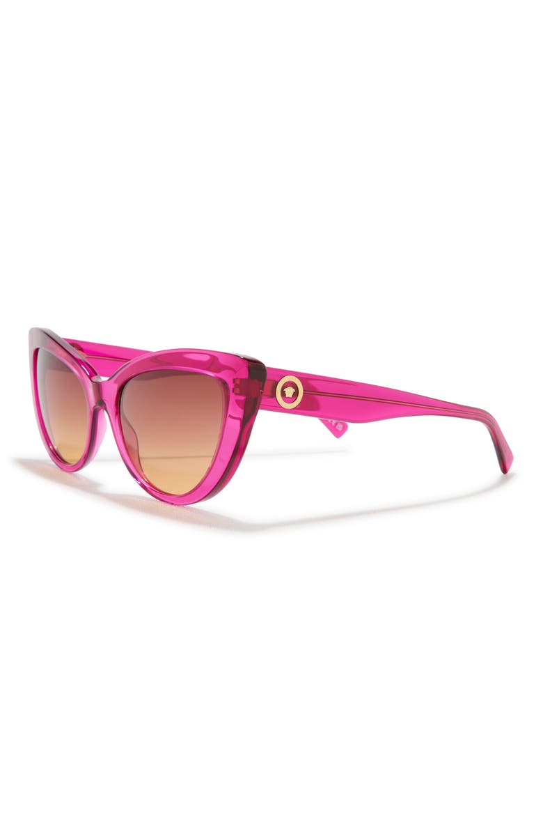 54mm Gradient Cat Eye Sunglasses, Alternate, color, TRANSPARENT FUCHSIA
