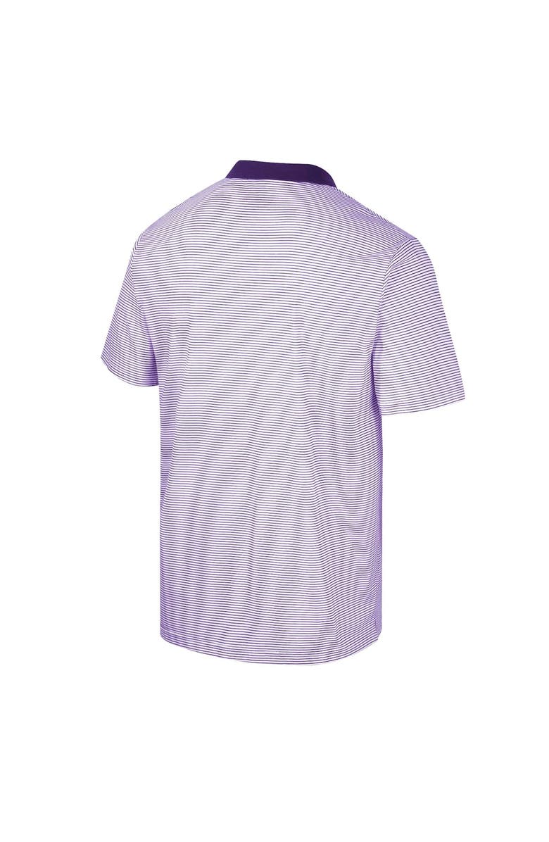 COLOSSEUM Men's Colosseum White LSU Tigers Print Stripe Polo, Alternate, color, 