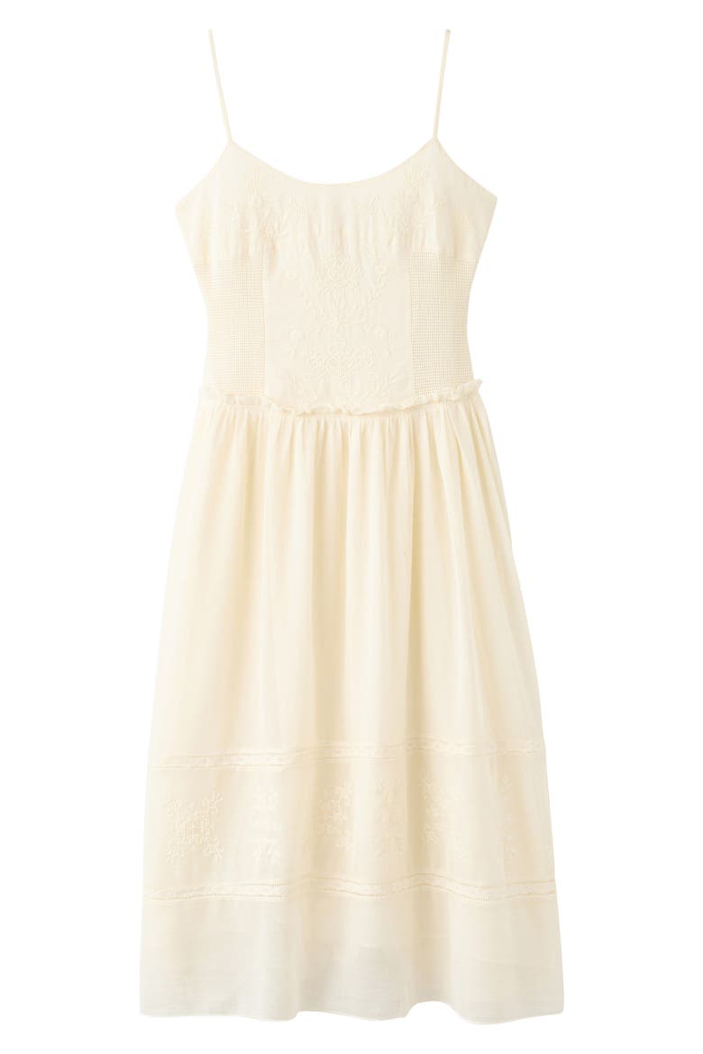 Embroidered Detail Sleeveless Maxi Dress, Alternate, color, OFF WHITE