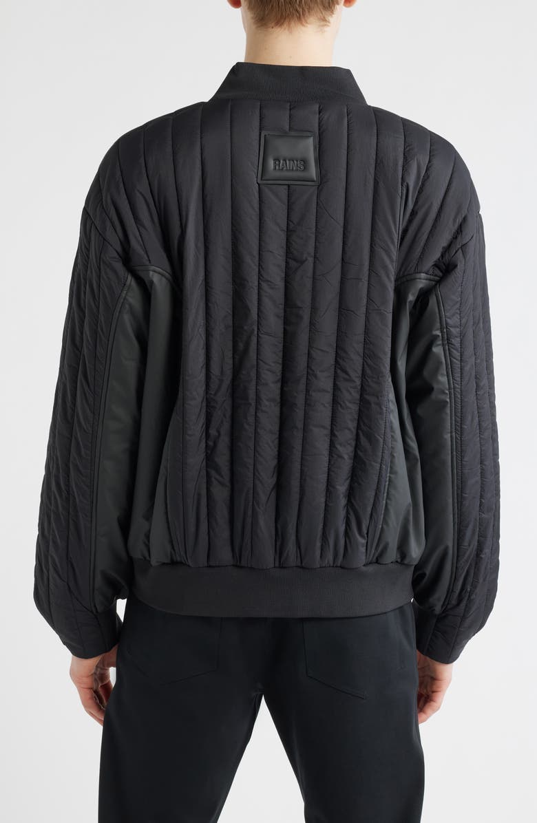 Rains Koya Vision Quilted Bomber Jacket, Alternate, color, Black