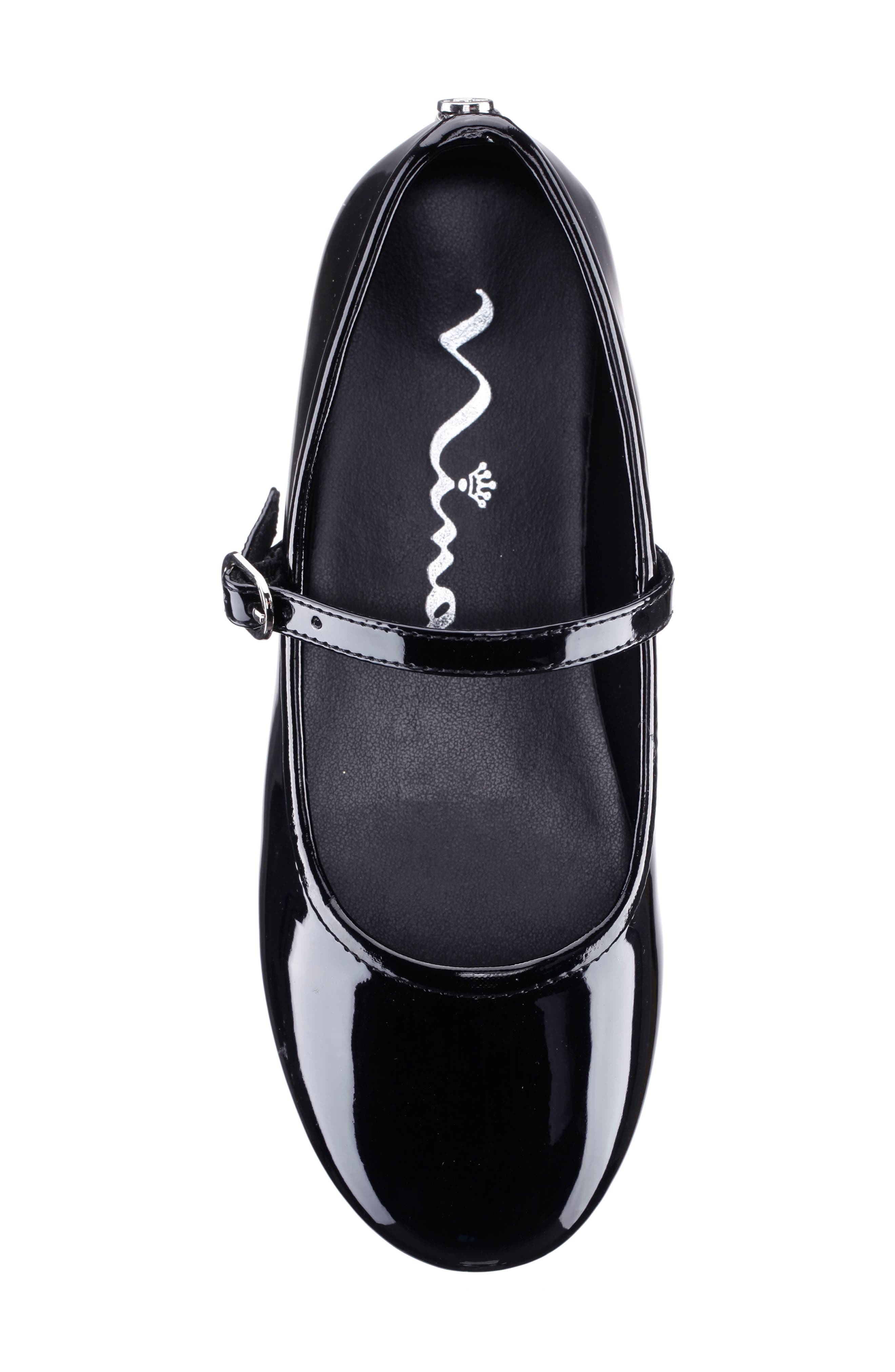 Nina Kids' Nicola Mary Jane Flat, Alternate, color, Black Patent