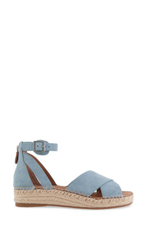 Gentle Souls Leon Ankle Strap Wedge Sandal In Blue
