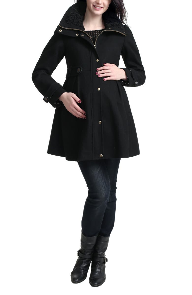 Kimi and Kai Olivia Wool Blend Maternity Coat, Main, color,