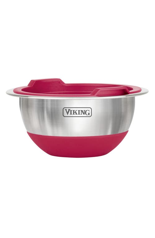 Viking 10-piece Stainless Steel Mixing Bowl Set With Lids In Red