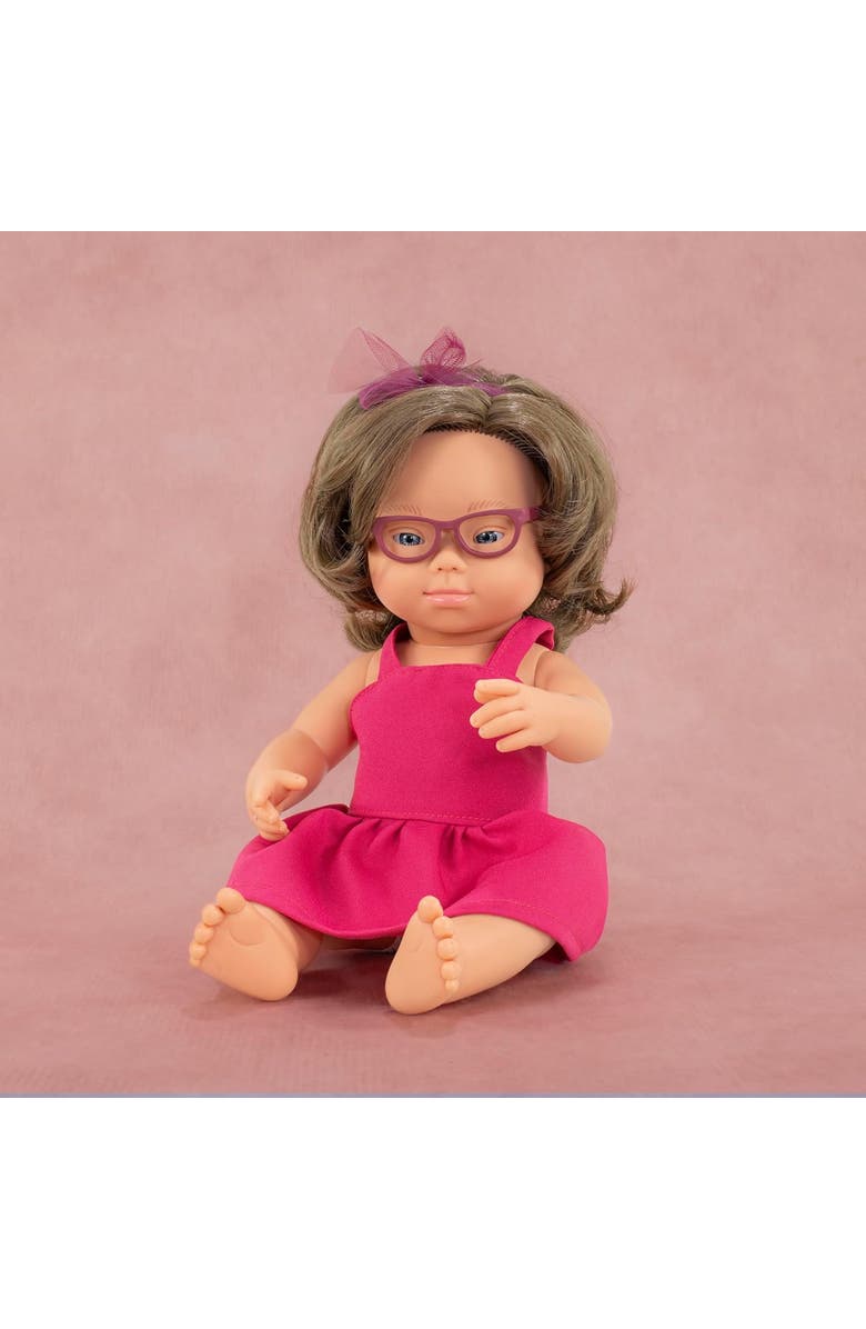 Miniland My Friends and Me Collection Brunette Baby Girl Doll with Down Syndrome and Glasses- 15", Alternate, color, Beige