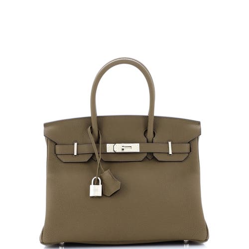 Pre-owned Hermes  Hermes Birkin Handbag Green Togo With Palladium Hardware 30 In Green