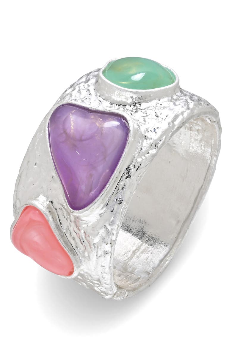 EYE CANDY LOS ANGELES Shab Molten Bangle Bracelet, Alternate, color, Silver