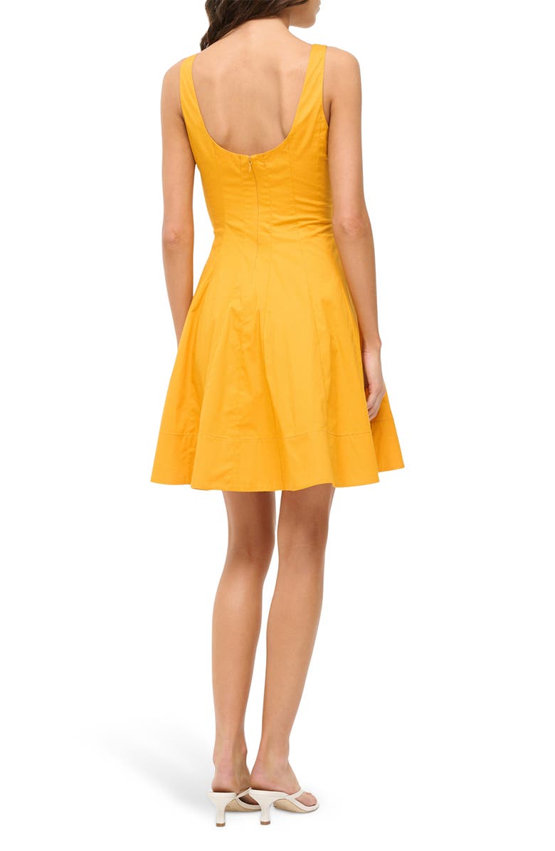 STAUD Wells Seamed Stretch Cotton Minidress, Alternate, color, Clementine