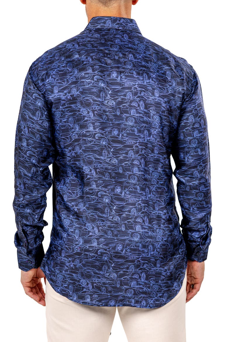 Fibonacci Marthy Contemporary Fit Button-Up Shirt, Alternate, color, BLUE