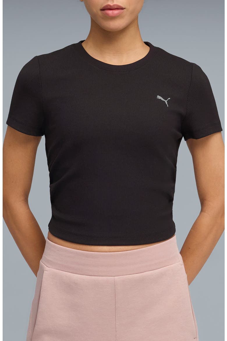 CLOUDSPUN Rib T-Shirt, Main, color, PUMA BLACK