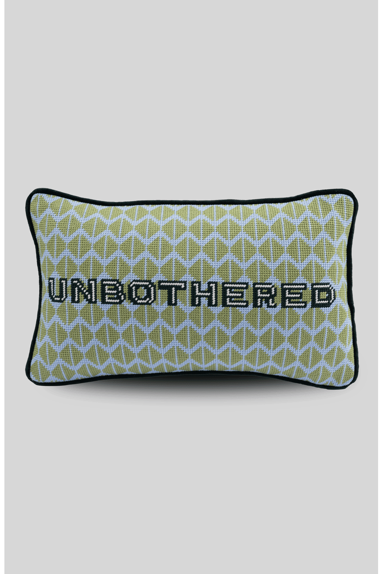 Unbothered Needlepoint Pillow, Main, color, Unbothered