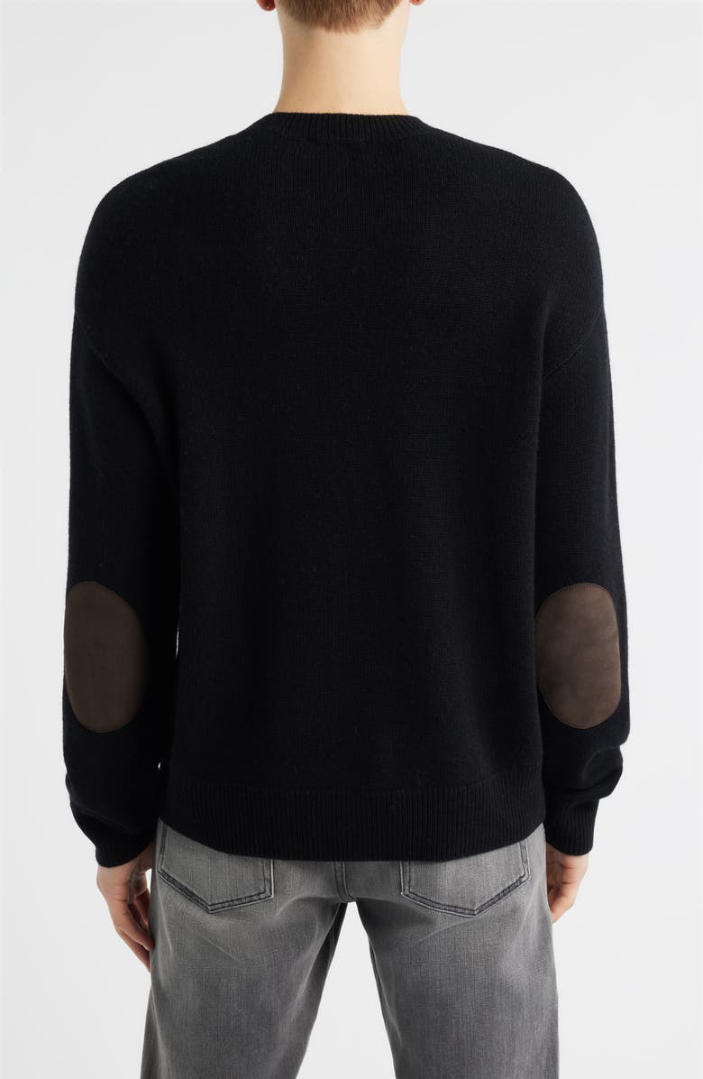 FRAME Elbow Patch Wool & Cashmere Sweater, Alternate, color, Black