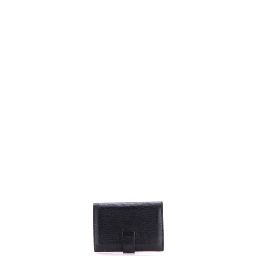 Pre-owned Hermes  Hermes Bearn Wallet Chevre Mysore Compact In Black