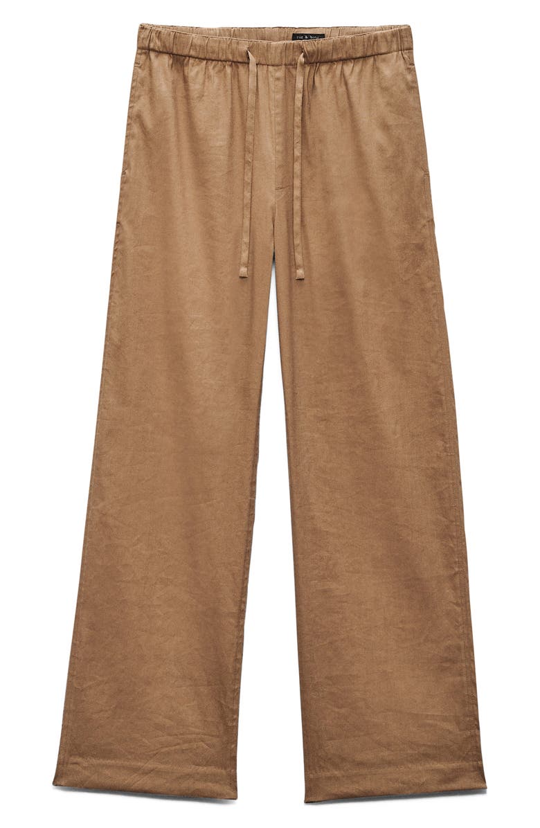 rag & bone Logan Drawstring Linen Blend Pants, Alternate, color, Mutedbrown