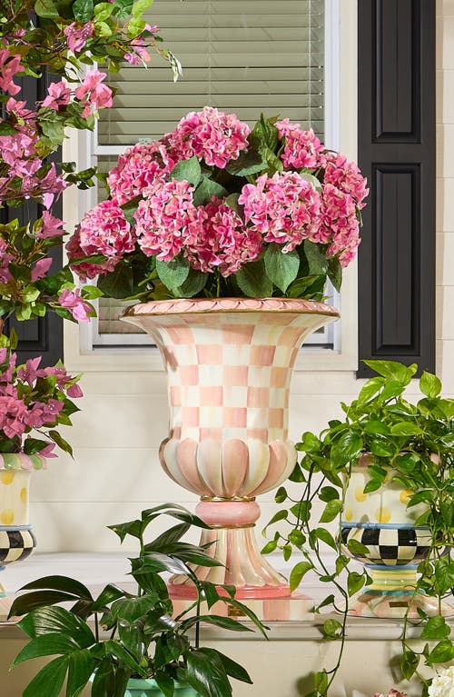 Mackenzie-childs Mackenzie Childs Rosy Check Pedestal Urn In Pink