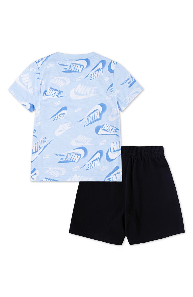 Nike Kids' On the Move Graphic T-Shirt & French Terry Shorts Set, Alternate, color, Black