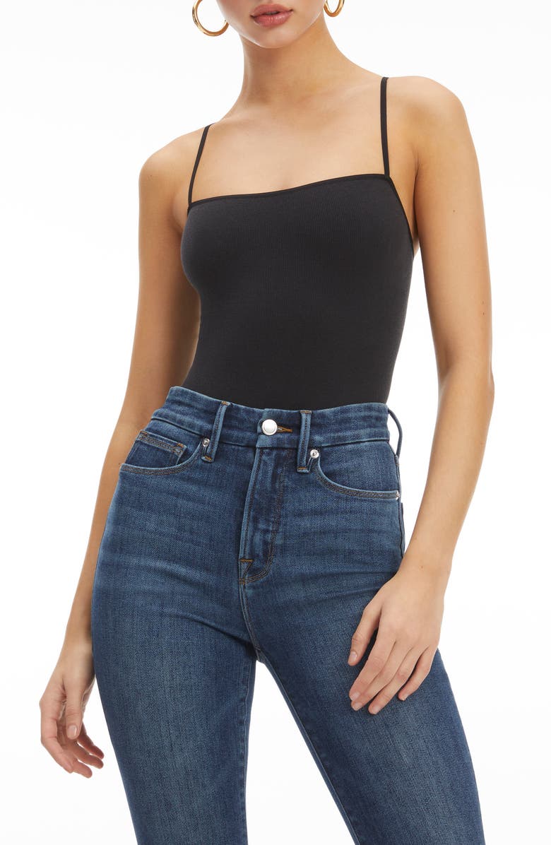 Good American Skinny Strap Bodysuit, Main, color,