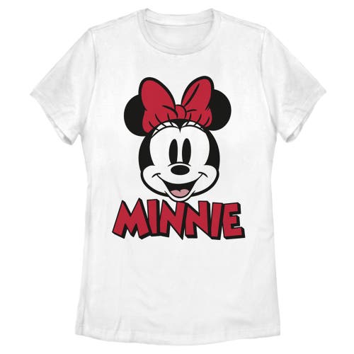 Mickey & Friends Retro Minnie Mouse Big Face  Graphic T-shirt In White