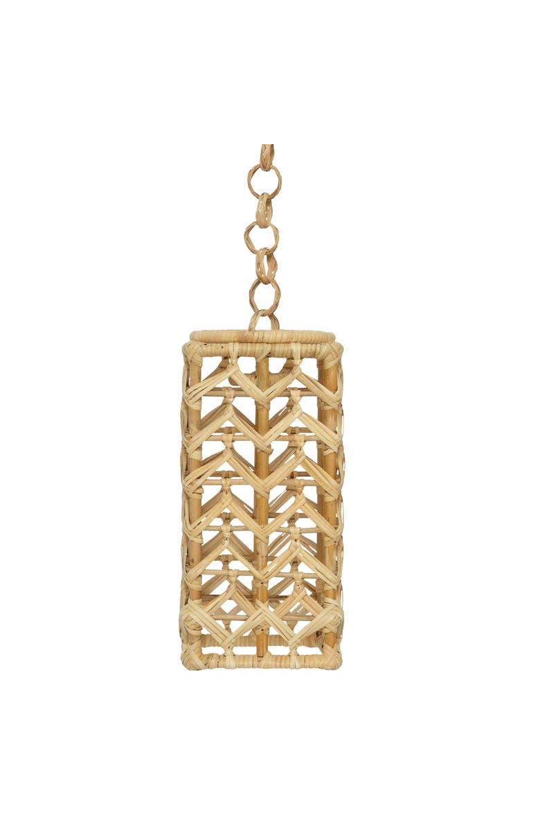 Wicker Village Rectangular Jaali Lamp Shade, Main, color, Natural