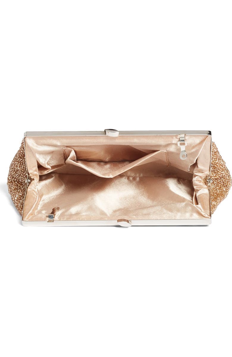 Glint Floral Beaded Pouchette Clutch, Alternate, color,