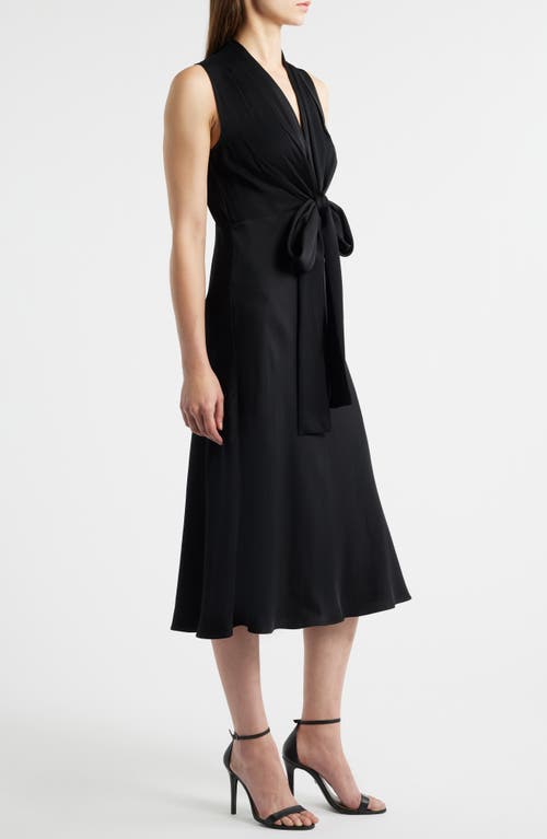 Kobi Halperin Lex Front Tie Midi Dress In Black