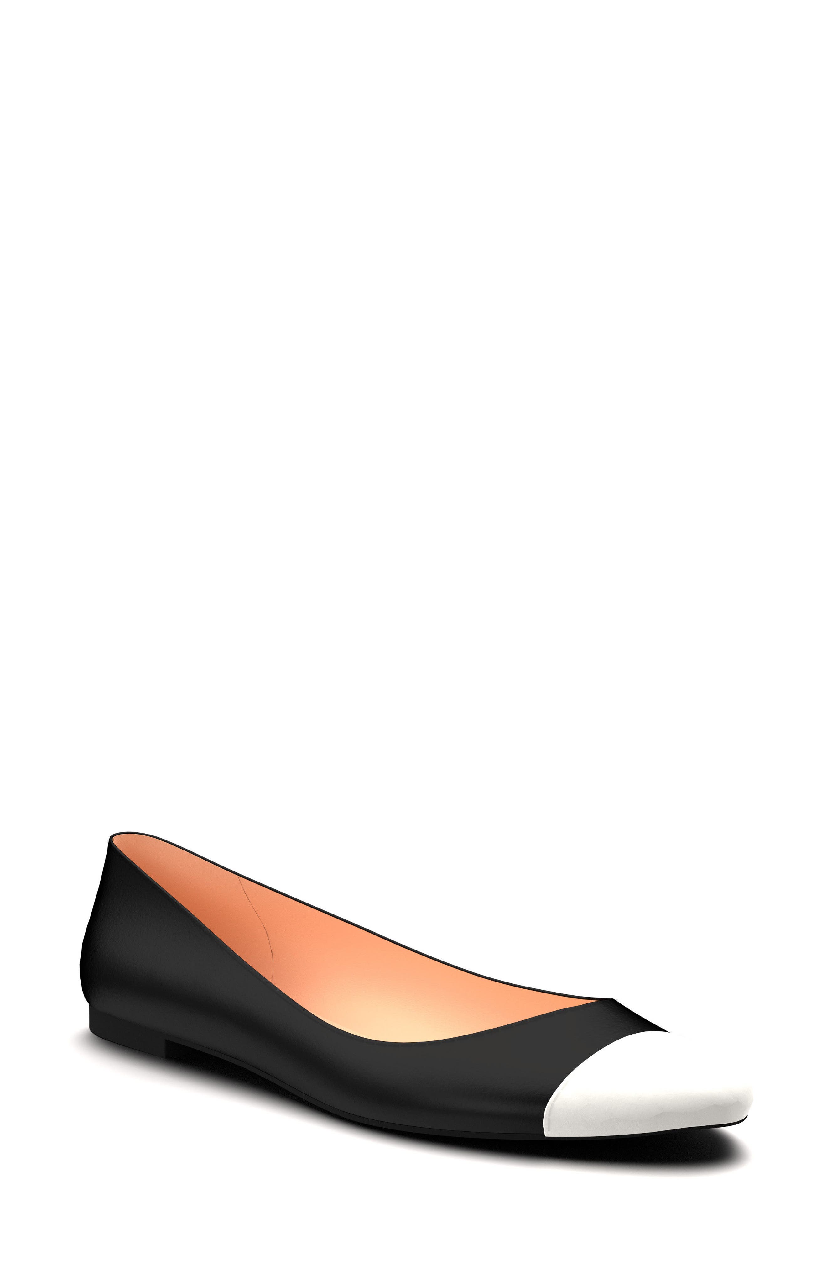 Shoes of Prey Cap Toe Ballet Flat, Main, color, 