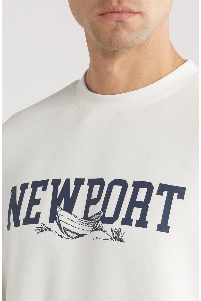 Newport Crewneck Cotton Graphic Sweatshirt, Alternate, color, WHITE
