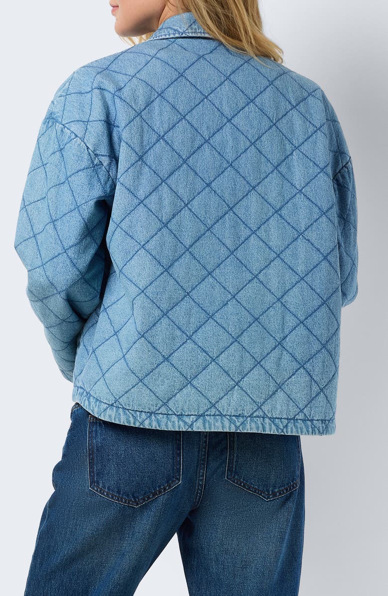 Noisy may Clara Quilted Denim Jacket, Alternate, color, Light Blue Denim